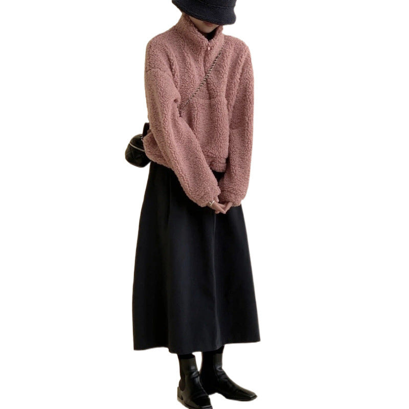 HighEnd HalfZip StandUp Collar Sweatshirt Forge Maison