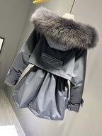 Fashion Hooded Faux Fur Collar Women's Clothing Big Pocket Down Jacket Female Winter Coat Woman Forge Maison