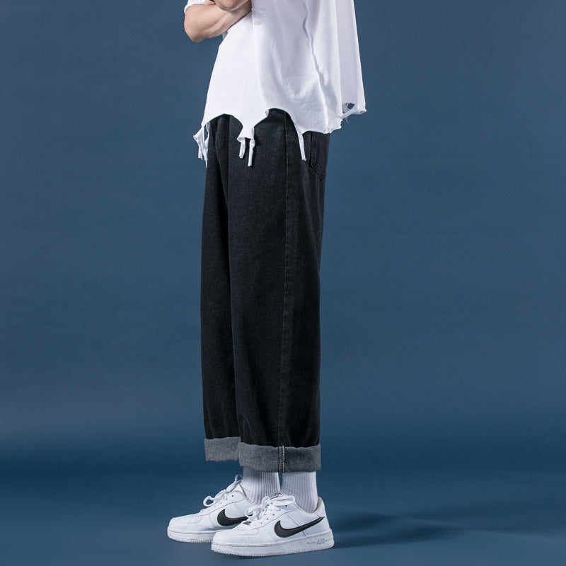 Light-Colored Straight-Leg Loose Wide-Leg Denim Trousers Forge Maison