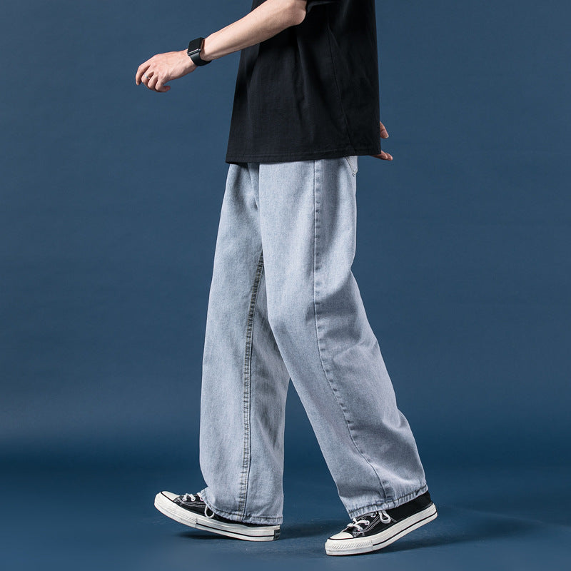 Light-Colored Straight-Leg Loose Wide-Leg Denim Trousers Forge Maison