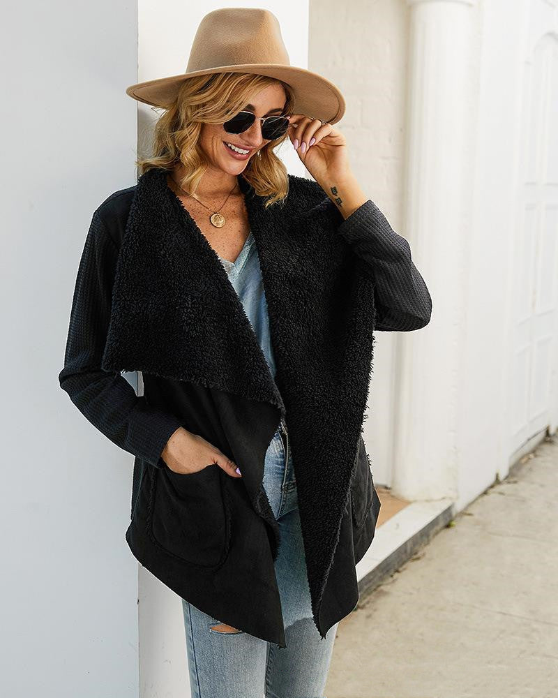 Lapel Coats Faux Fur Woman Dust Coat Short Jacket Female Forge Maison