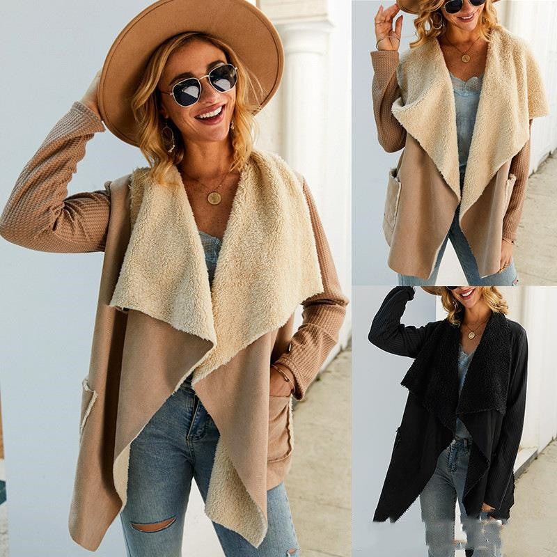 Lapel Coats Faux Fur Woman Dust Coat Short Jacket Female Forge Maison