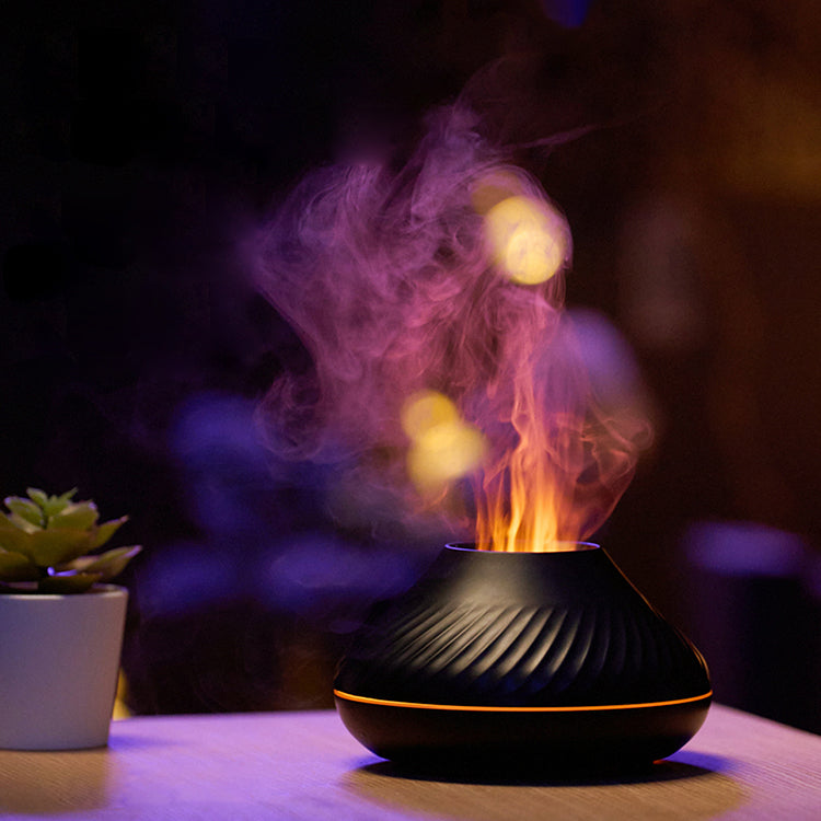 Aroma Diffuser 3d Colorful Flame Humidifier Volcano Flame Forge Maison