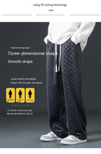 Loose Chessboard Plaid Straight Sweatpants Forge Maison