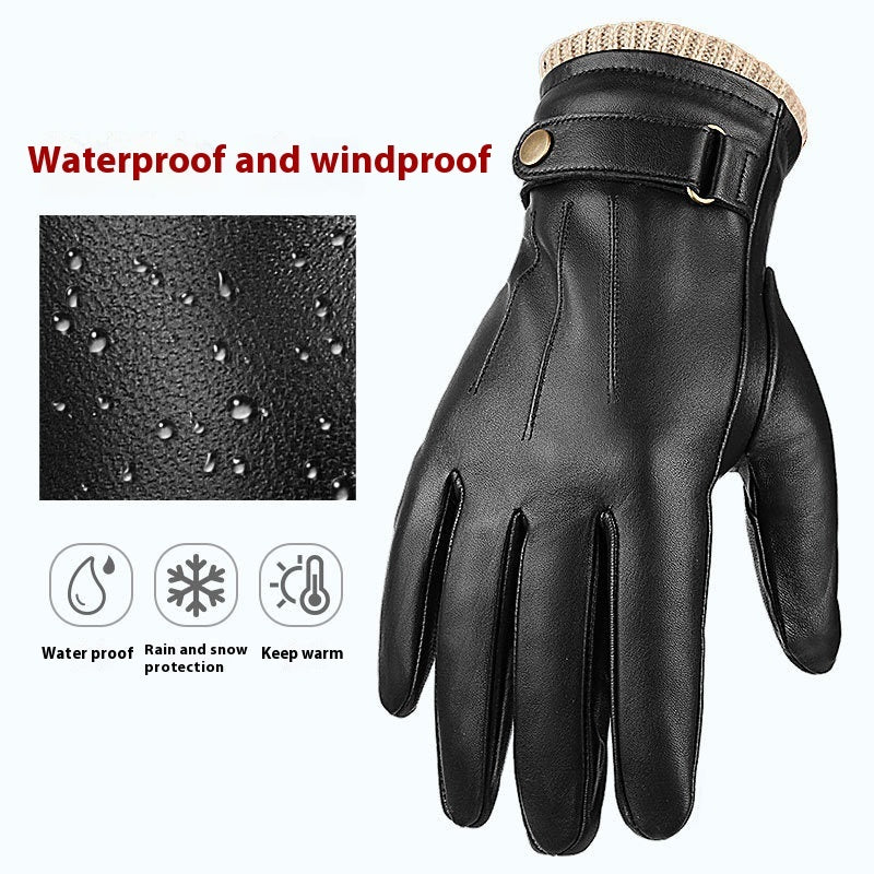 Fleece-lined Windproof Winter Sheepskin Warm Gloves Forge Maison