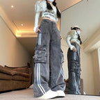 The Heritage Stripe Denim | Wide-Leg Forge Maison