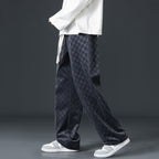 Loose Chessboard Plaid Straight Sweatpants Forge Maison
