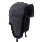 Plus Velvet Thick Warm And Windproof Lei Feng Hat Black Ear Protection Forge Maison