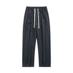 Loose Chessboard Plaid Straight Sweatpants Forge Maison