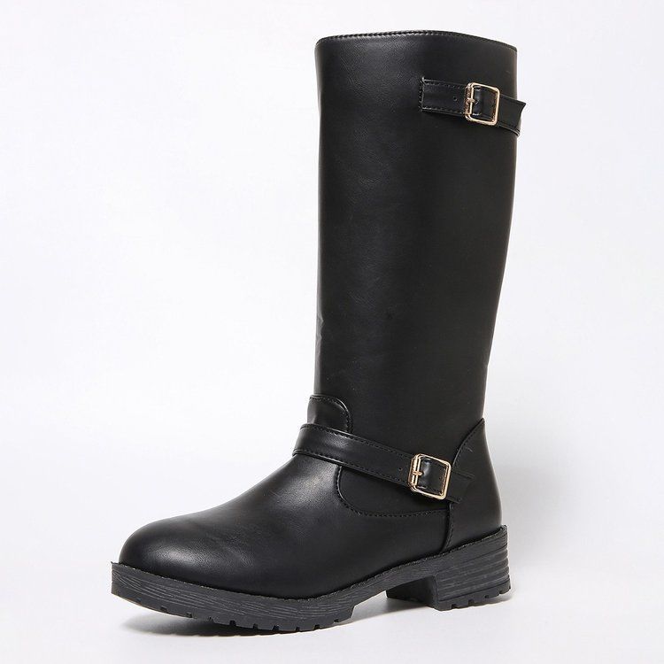 Low-heeled Tall Boots With Zippers Forge Maison