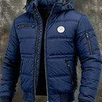 Mens Solid-Color Casual Cotton Padded Jacket Forge Maison