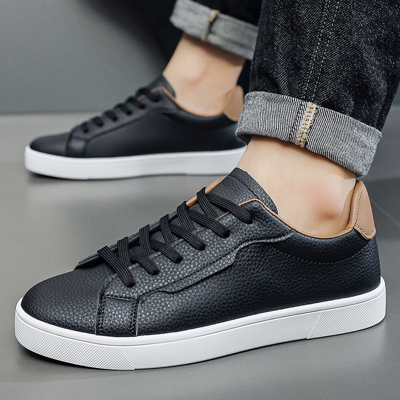 Spring New Mens White Sneakers With A Low-cut Design Forge Maison