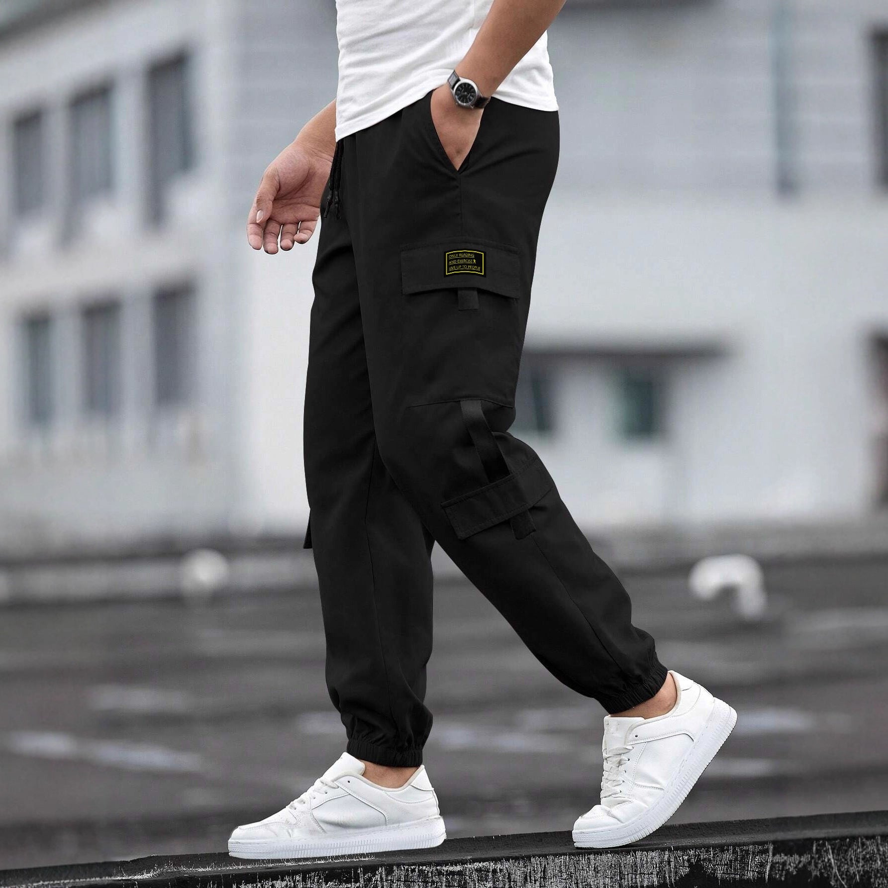 Mens Retro Jogger Casual Work Pants Forge Maison