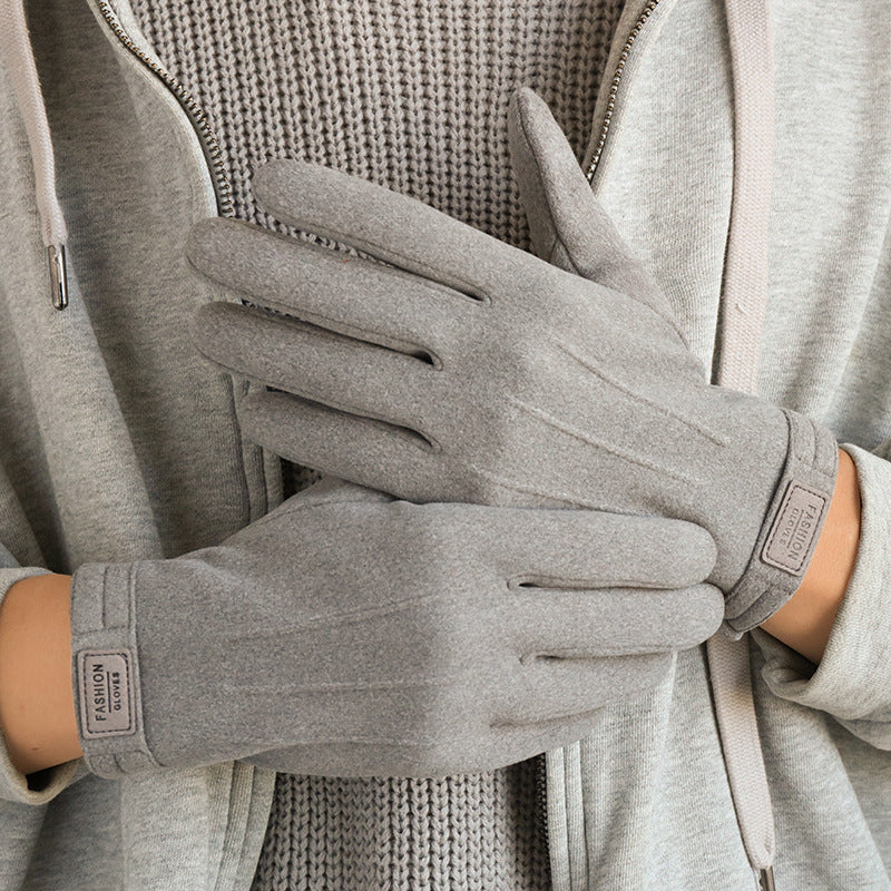 Gloves Winter Fleece-lined Warm Dralon Korean Wind-proof And Cold Protection Touch Screen Forge Maison