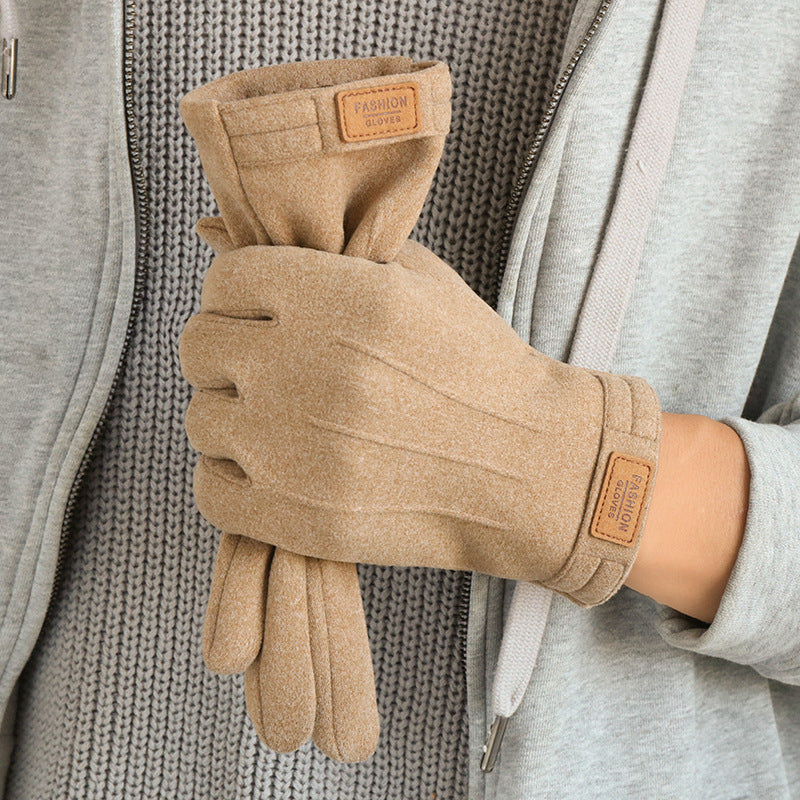 Gloves Winter Fleece-lined Warm Dralon Korean Wind-proof And Cold Protection Touch Screen Forge Maison