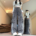 The Heritage Stripe Denim | Wide-Leg Forge Maison