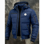 Mens Solid-Color Casual Cotton Padded Jacket Forge Maison
