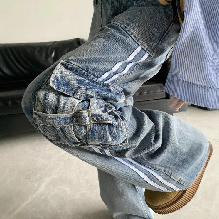 The Heritage Stripe Denim | Wide-Leg Forge Maison