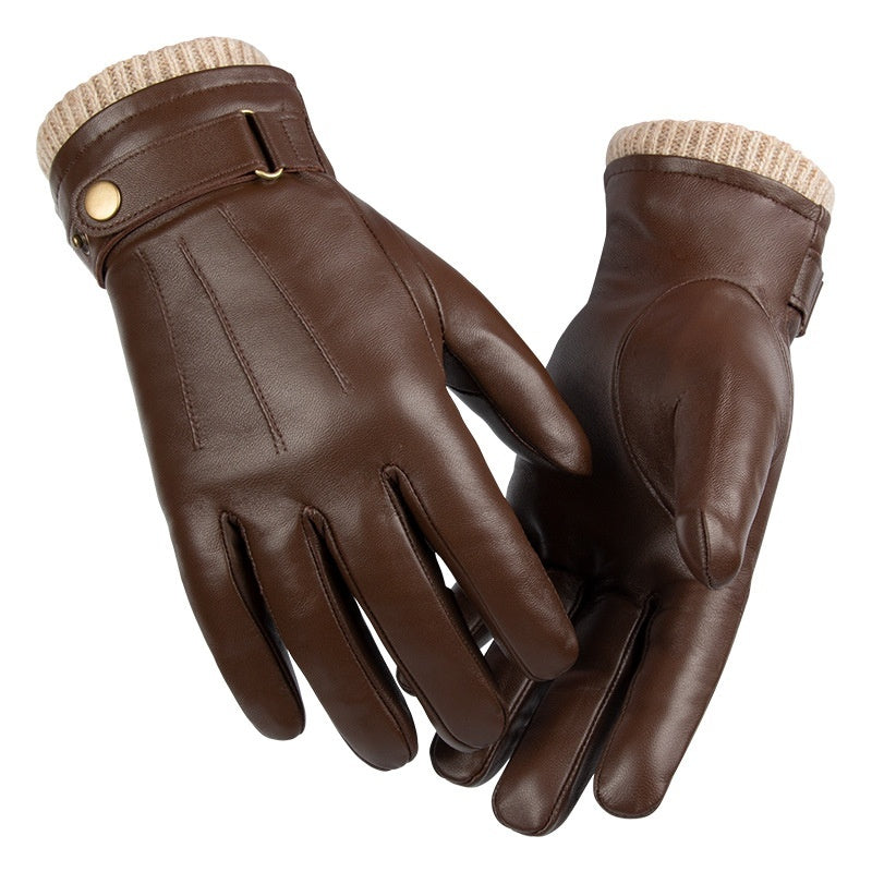Fleece-lined Windproof Winter Sheepskin Warm Gloves Forge Maison