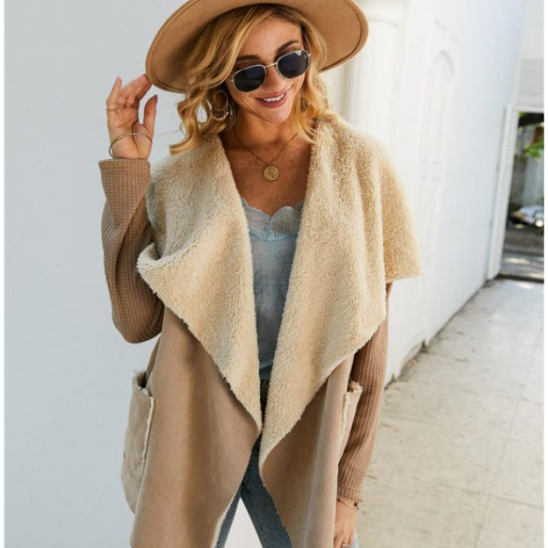 Lapel Coats Faux Fur Woman Dust Coat Short Jacket Female Forge Maison