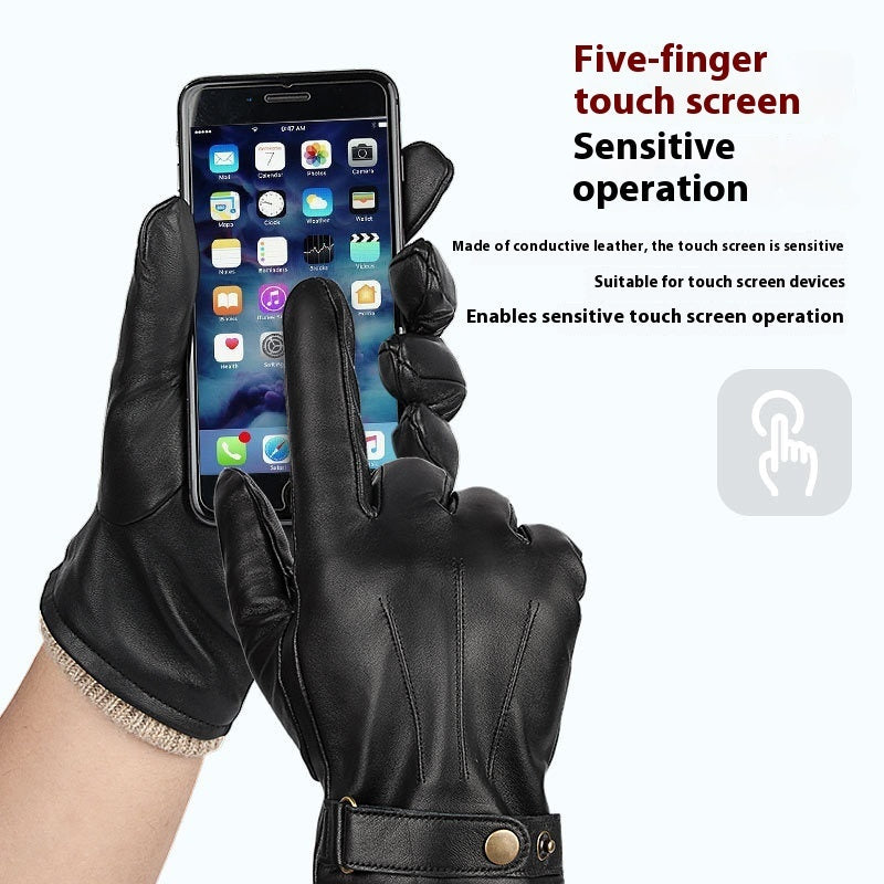 Fleece-lined Windproof Winter Sheepskin Warm Gloves Forge Maison