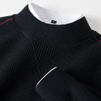 Heritage Pattern Stand Collar Sweater Forge Maison