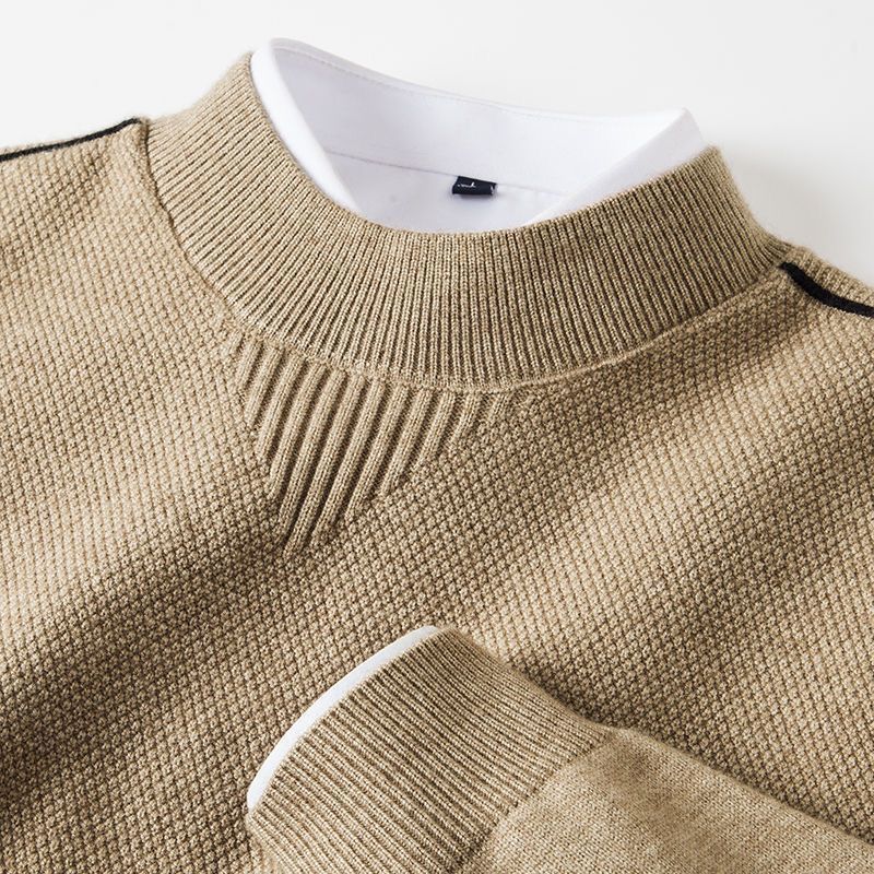 Heritage Pattern Stand Collar Sweater Forge Maison