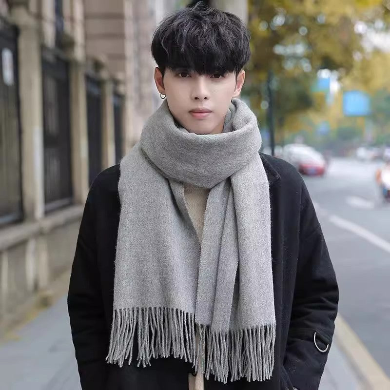 Mens Warm Versatile Solid-color Extra-thick Neck Gaiter Forge Maison