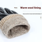 Fleece-lined Windproof Winter Sheepskin Warm Gloves Forge Maison