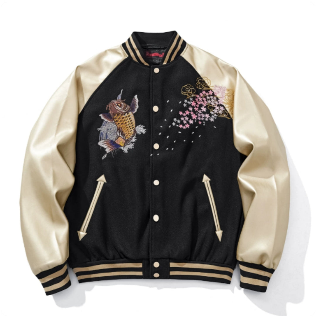 Embroidered Carp Varsity Jacket Forge Maison