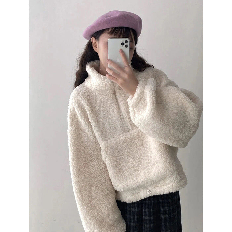 HighEnd HalfZip StandUp Collar Sweatshirt Forge Maison