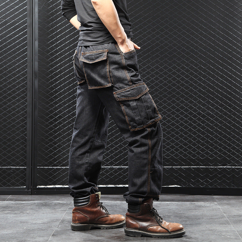 Men's Straight Cargo Pants Loose Plus Size Plus-sized Fat Guy's Pants Jeans Forge Maison