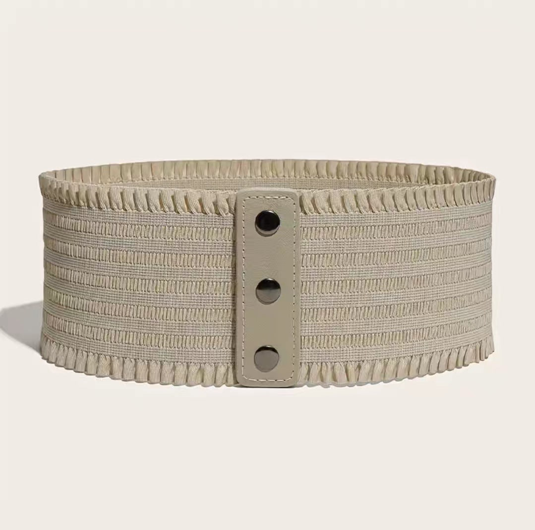 Retro-style Elastic Wide Waist Belt Forge Maison