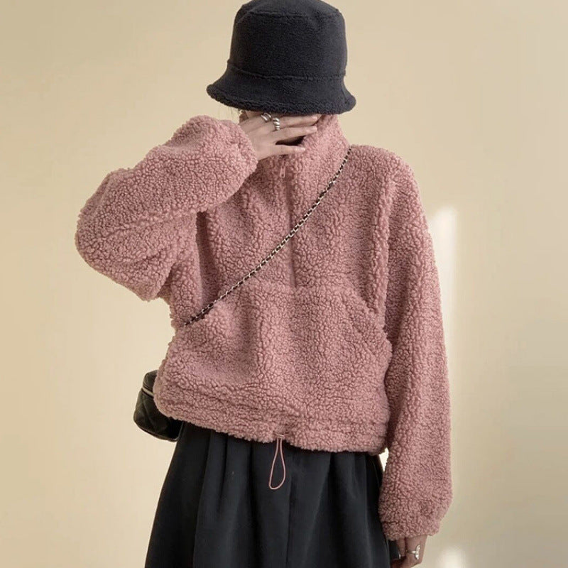 HighEnd HalfZip StandUp Collar Sweatshirt Forge Maison