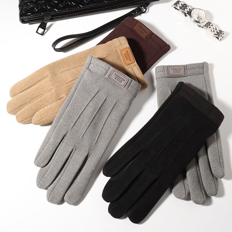 Gloves Winter Fleece-lined Warm Dralon Korean Wind-proof And Cold Protection Touch Screen Forge Maison