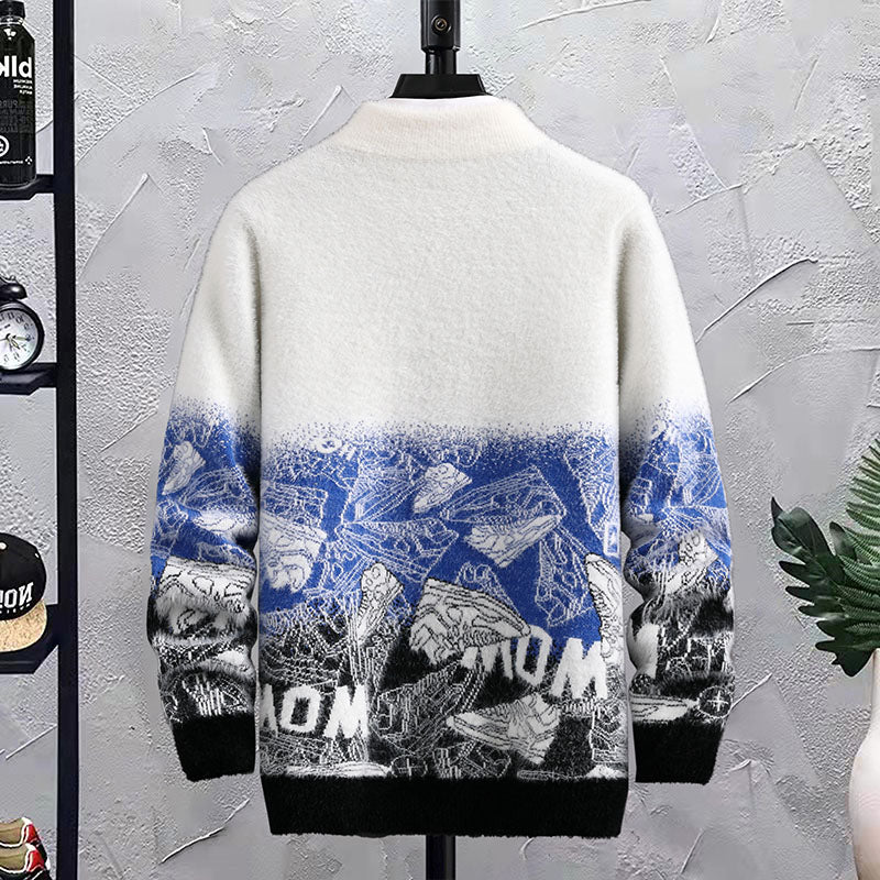 Patchwork Crew Neck Sweater Forge Maison