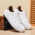 Spring New Mens White Sneakers With A Low-cut Design Forge Maison