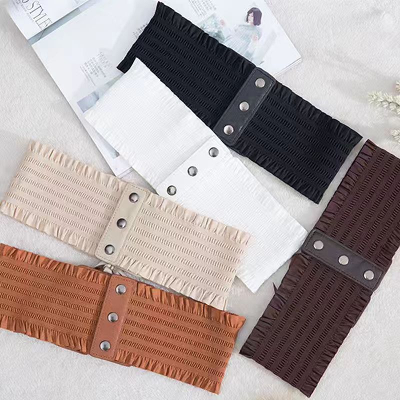 Retro-style Elastic Wide Waist Belt Forge Maison