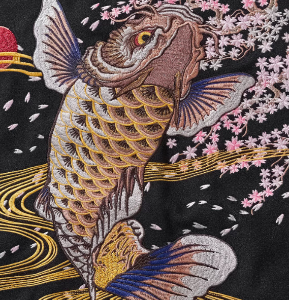 Embroidered Carp Varsity Jacket Forge Maison