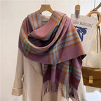 Womens Plaid Thickened Warm Neck WarmerScarf Forge Maison