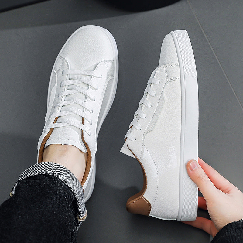 Spring New Mens White Sneakers With A Low-cut Design Forge Maison