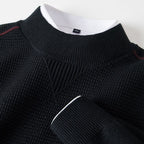 Heritage Pattern Stand Collar Sweater Forge Maison