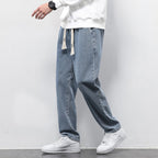 Loose Wide Leg Drawstring Elasticated Straight Jeans Forge Maison