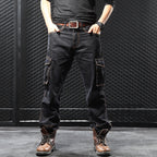 Men's Straight Cargo Pants Loose Plus Size Plus-sized Fat Guy's Pants Jeans Forge Maison