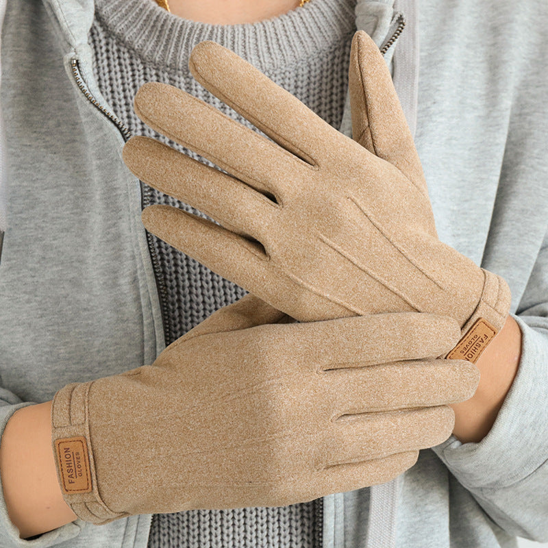 Gloves Winter Fleece-lined Warm Dralon Korean Wind-proof And Cold Protection Touch Screen Forge Maison