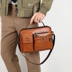 The Continental Carryall | Stitch-Detail Messenger for the Modern Professional Forge Maison