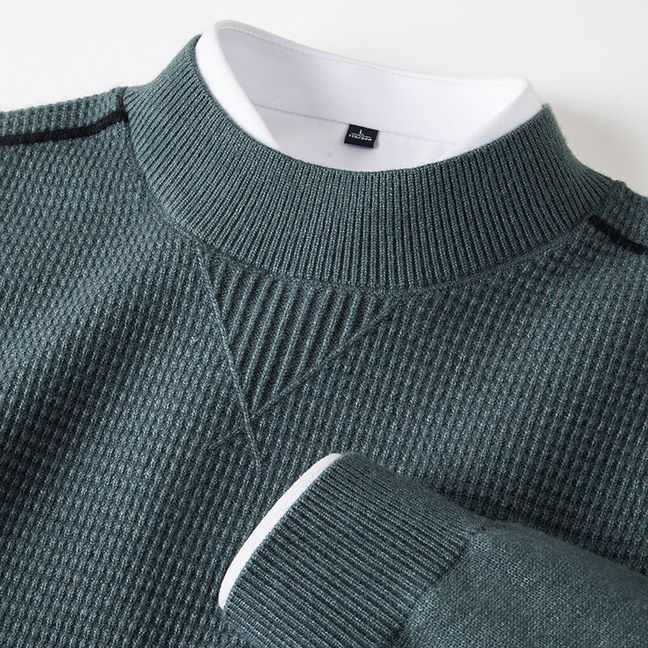 Heritage Pattern Stand Collar Sweater Forge Maison
