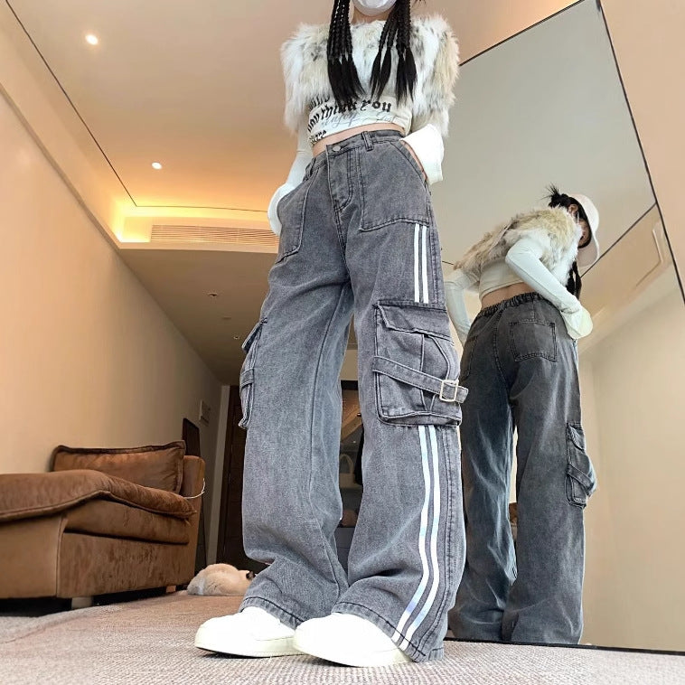 The Heritage Stripe Denim | Wide-Leg Forge Maison