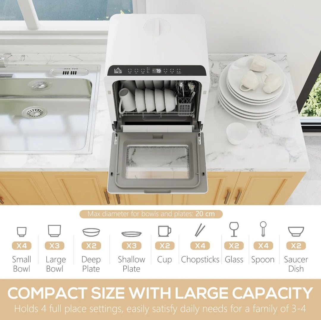 The HOMCOM Pro-Compact 6L Dishwasher Forge Maison